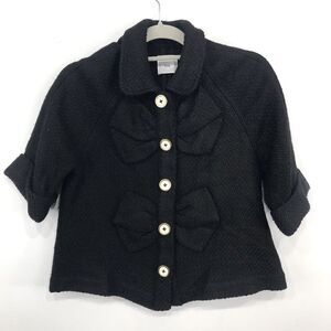 Bizz Black Fiber Wool Blend Bow Button Front
Statement Blazer Jacket